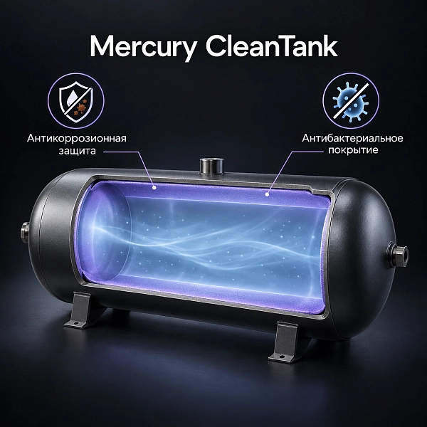 Компрессор воздушный медицинский безмасляный Mercury Black M HK-4EW-65 (275л) с мембранным осушителем - Фото 10
