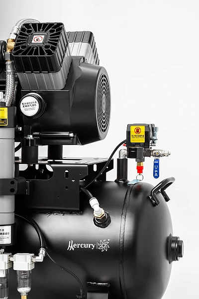 Компрессор воздушный медицинский безмасляный Mercury Black M HK-3EW-55 (170л) с мембранным осушителем - Фото 2